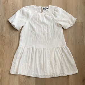 Steve Madden White Puff Sleeve Mini Dress | Cottagecore Babydoll Summer Dress